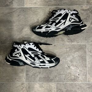 Balenciaga Black & White Men's Athletic Sneakers